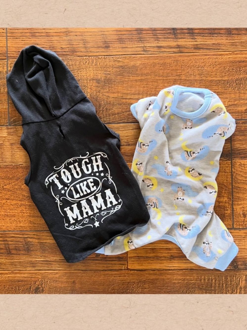 Small Dog Black Hoodie & Sloth Pajamas Bundle